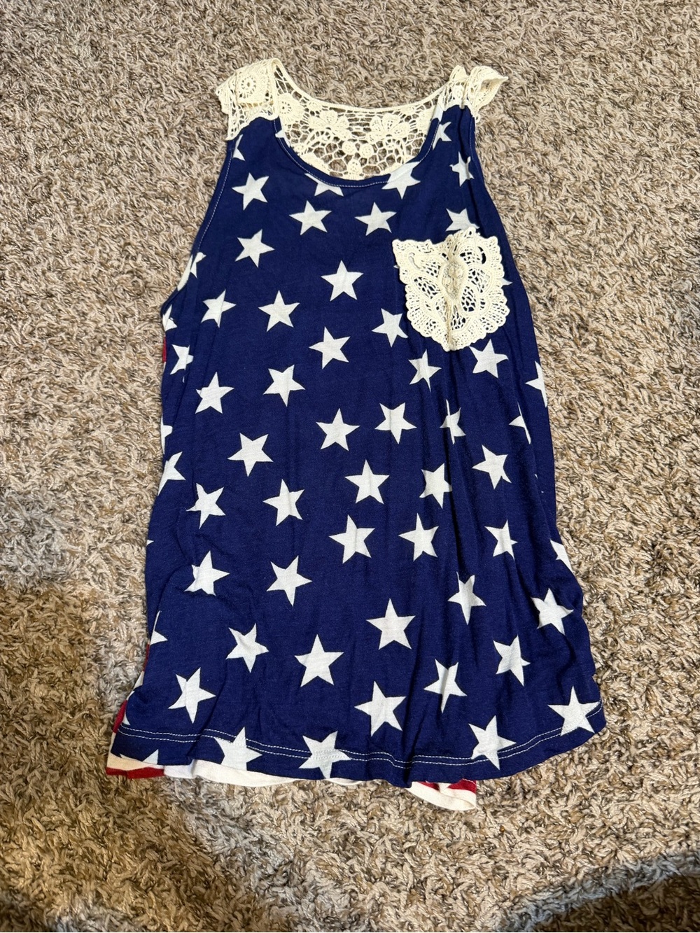 Women’s rue 21 patriotic 4th of July Stars and Stripes tank top. Size large